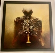 Reprodukcja obrazu Zdzisława Beksińskiego BG83 (czarna rama, 81x81 cm)