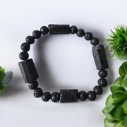 Bransoletka handmade- Turmalin, Lawa wulkaniczna
