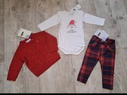 Zestaw niemowlęcy - spodnie, sweter, body - rozm 74