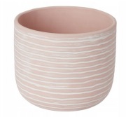 GoodHome Donica z gliny w paski 20 cm x 16,5 doniczka donica róż