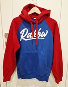 Bluza Raków Rakowa S kangurka z kapturem czerwono-niebieska 164 cm 170