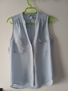 H&M, Błękitna koszulka damska w bardzo dobrym stanie, rozmiar 34