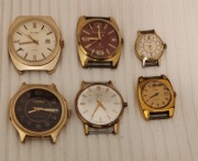 Sześć naręcznych zegarków ZSRR