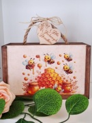 Pudełko na Miód Dzień Babci I Dziadka Prezent Dekoracja Handmade 