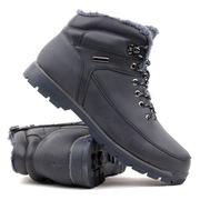 Trapery męskie botki sportowe ZIMOWE ocieplane granatowe