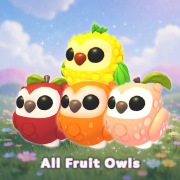 Pineapple, Peach, Apple i Clementine Owl Adopt Me