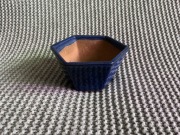 Doniczka Bonsai 13,5x12,5x7,5 cm, niebieska, sześciokąt