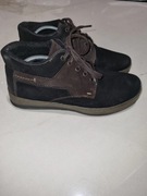 Czarno-brązowe, skórzane buty zimowe Lasocki