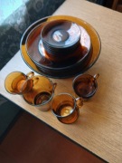 Zestaw 6 telerzyków, 6 filiżanek z podstawkami, duża misa