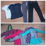 Zestaw paka ubrań dla dziewczynki r. 122/128 sukienka bluza spodnie