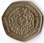 JORDANIA 1/4 dinara 2019 (1440), KM# 83, AU
