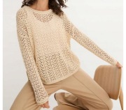 bonprix   sweter ażurowy siatka dzianina 52/56