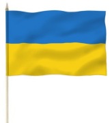 Flaga Ukrainy 85x50 cm na drzewiec