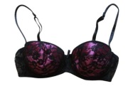 Koronkowy różowy czarny stanik biustonosz La Senza 70B bielizna damska