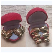 2 pary kolczyki kolor złoty wkręty sztyfty kolczyki stal nierdzewna okazja