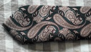 Krawat LAMBERT - Paisley jedwab - brązowy zielony - BDB