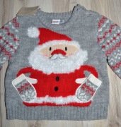 354* mini club Świąteczny sweter Mikołaj 9/12 msc_ 74/80 cm 