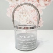 Świecznik świeca świeczka lampion szary i love my 