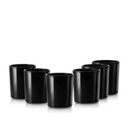 Pojemniki szklane na świece x6 czarny połysk 320ml