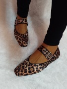 (40) Panterkowe baleriny wieczorowe z zapięciem, NOWE 