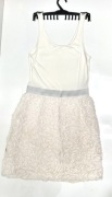 Sukienka letnia koronka 152/146 bawełna kremowa 11 lat tekstura kwiaty H&M