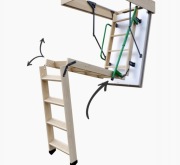 Pasywne schody strychowe HEYKE z 2 poręcz 120 X 80 i Listwa maskująca