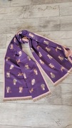 Manni fioletowy duży szalik w koty nowy