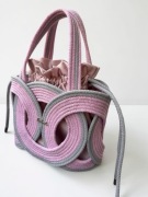 Torebka handmade ze sznura bawełnianego | różowa | unikatowa torba damska