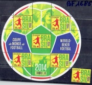 BELGIA - 2014 . PIŁKA  NOŻNA. MISTRZ.ŚWIATA.  ZNACZEK I BLOK..** 