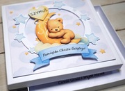 Kartka na Chrzest w pudelku, Pamiątka Chrztu, IMIĘ dziecka Balon, Życzenia