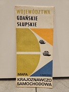Stara mapa krajoznawczo samochodowa województwa Gdańskie, Słupskie