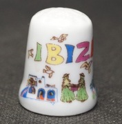 Naparstek Kolekcjonerski porcelanowy Hiszpania - Ibiza #2