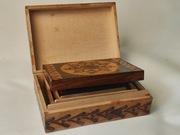 Stare drewniane skrzynki szkatułki puzderka z okresu PRL dekoracja 