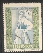 Kolekcja 5 znaczków Polska PRL stroje ludowe 1959 1960 r. 