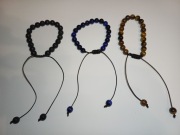 Zestaw 3 bransolet z Czerwony i Niebieski Tygrysie Oko i Lawy Wulkanicznej