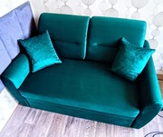 Nowa welurowa kanapa rozkładana