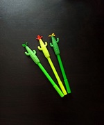 Długopisy żelowe w kształcie kaktusa 3 szt razem. Nowe