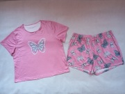 Piżama damska RÓŻOWA MOTYLE - rozm. 2XL około 48/50