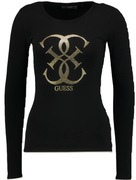 GUESS Bluzka damska czarna z długim rękawem rozmiar S