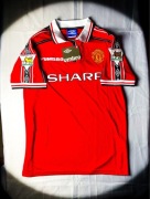 L) Man United Czerwona Retro Jersey Vintage Koszulka Premier League 1998/99