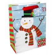 Torebka na prezenty "Bałwan", 26x32 cm