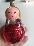 Bombka PRL stara kształtka na choinke babuszka