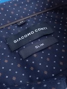 NOWA, czarna wzorzysta męska koszula Giacomo Conti slim fit