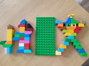 Zestaw kreatywny Lego Duplo 57 sztuk + kwiatek + płytka  8x16