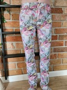 H&M L.O.G.G. spodnie jeansy kwiaty r. 13-14 lat 164cm