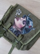 Ręcznie malowana torba wojskowa custom military bag 