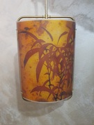 Żyrandol szklany z motywem liść 