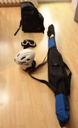 Komplet narciarski damski narty + buty + kijki + kask + gogle + plecak