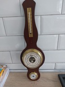 Drewniany barometr ścienny z termometrem i higrometrem