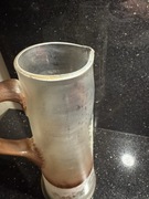 Stary, szklany, duży kufel 